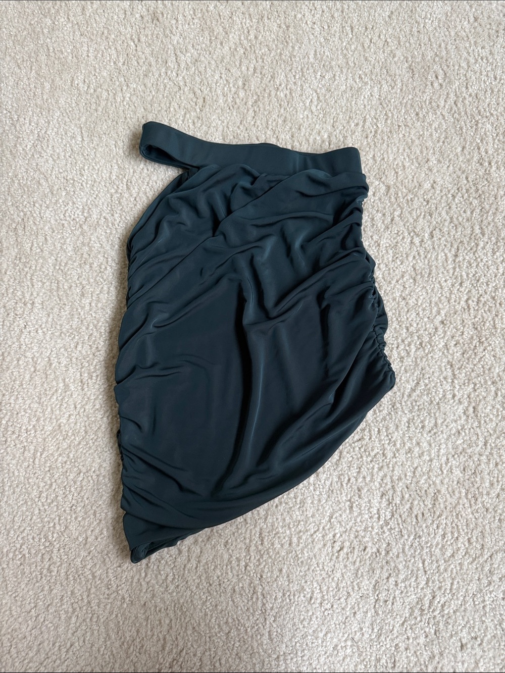 hours Women’s green Ruched Asymmetrical Skirt